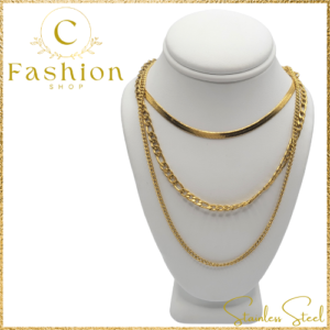 Simple Style Geometric Gold-Plated Stainless Steel Layered Necklaces